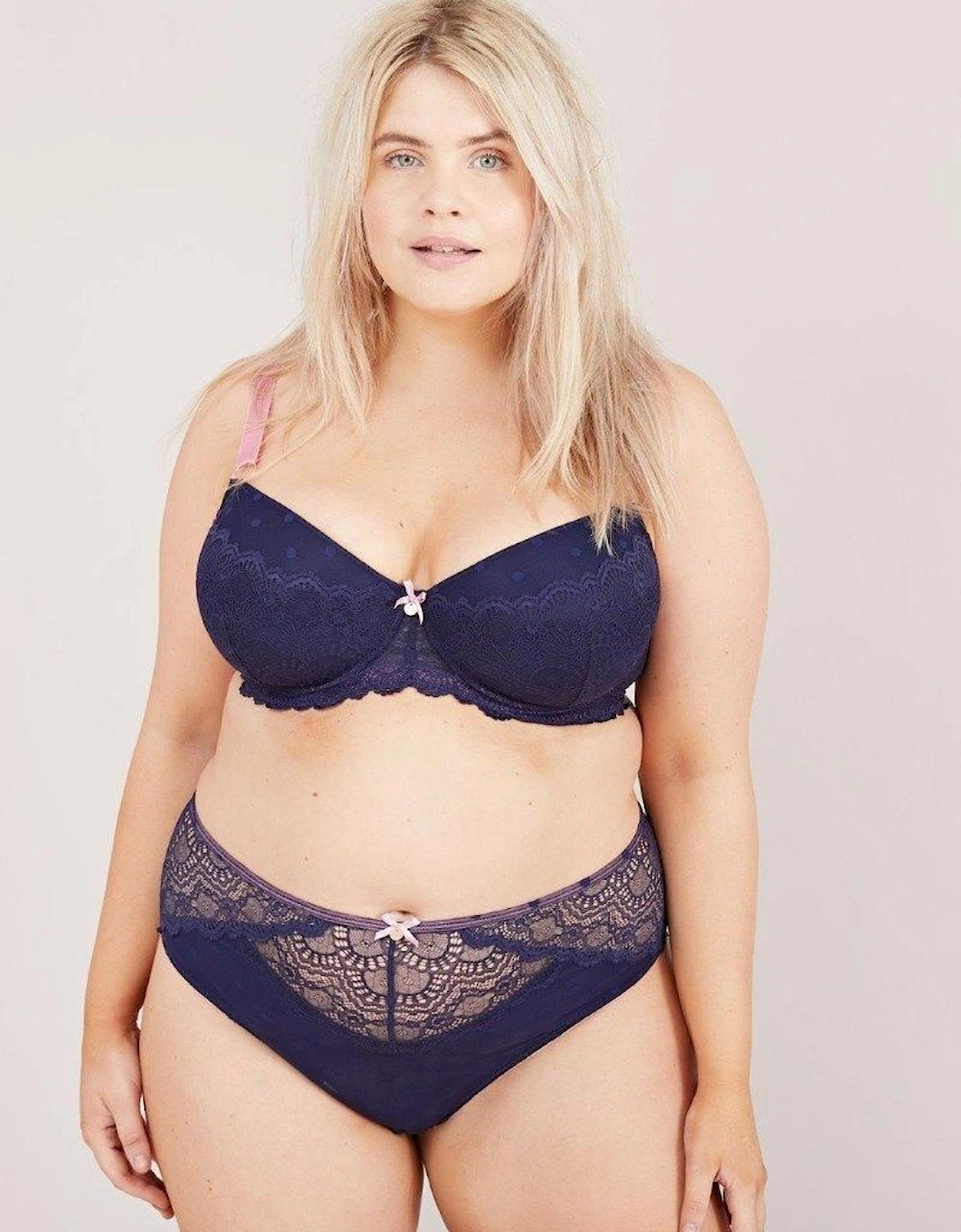 Oola Spot And Lace High Waist Knicker, 2 of 1