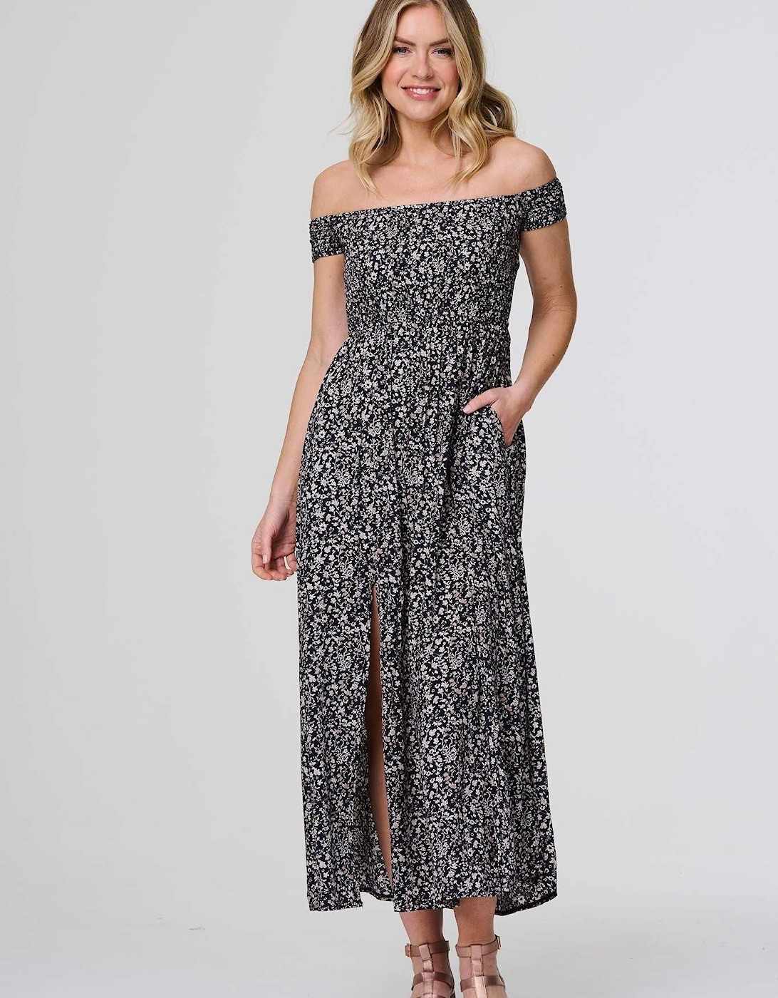 Ditsy Floral Bardot Smock Dress, 2 of 1
