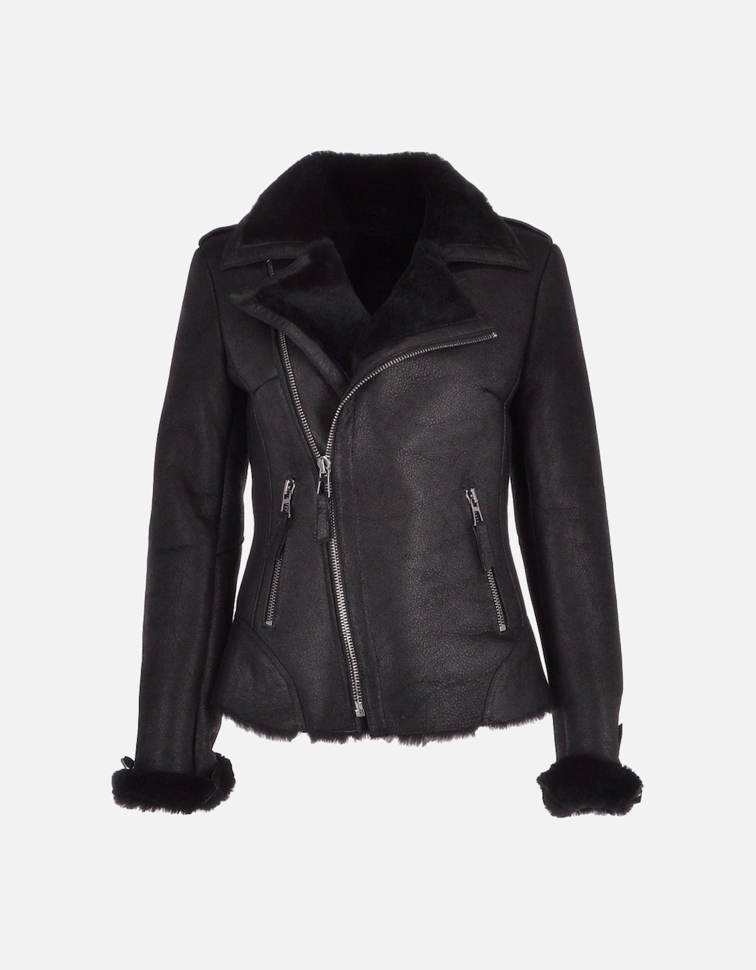 'Alayna' Womens Luxury Shearling Jacket, 2 of 1