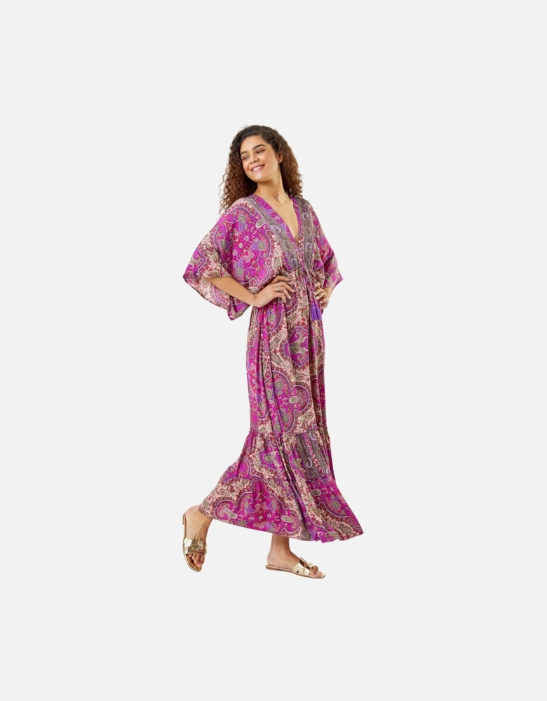 Paisley Print Boho Maxi Dress