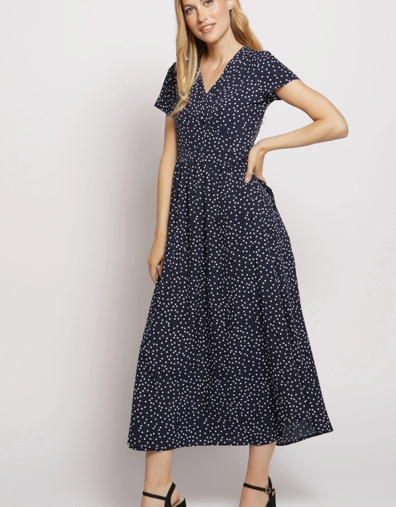 Spot Midi Wrap Dress