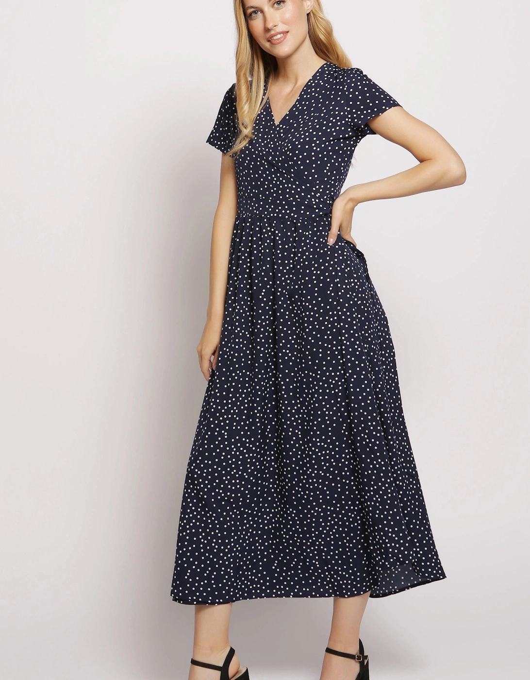 Spot Midi Wrap Dress, 2 of 1