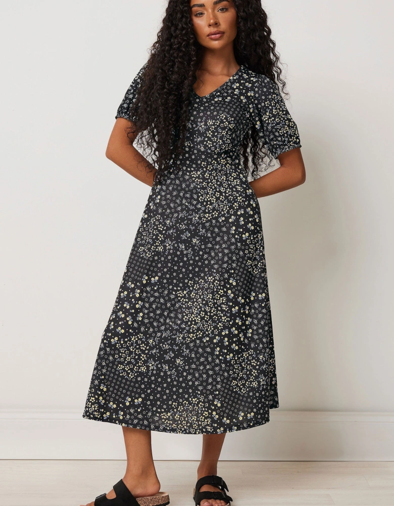 Petite Floral Midi Dress