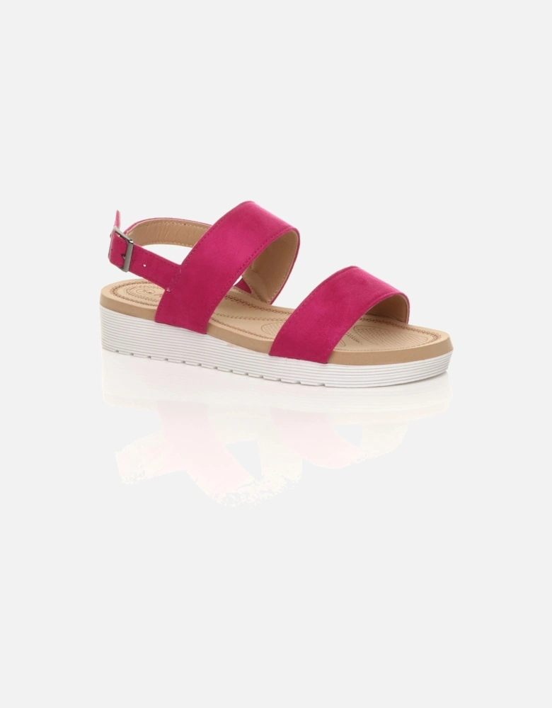 Low Wedge Heel Strappy Faux Suede Flatforms
