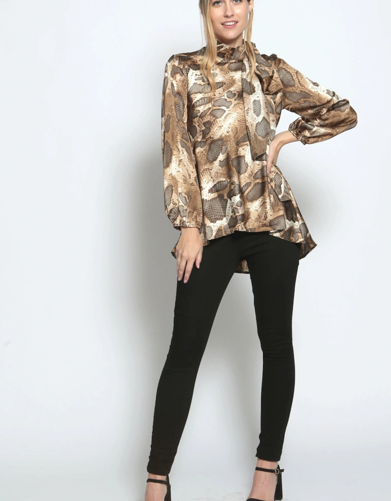 Full Sleeve Marble Print Blouse