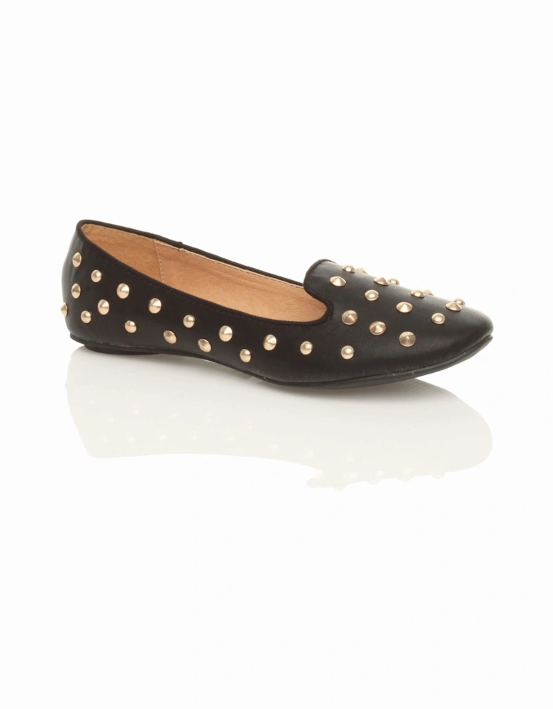 Flat  Heel Studded Loafers  Ballet Pumps