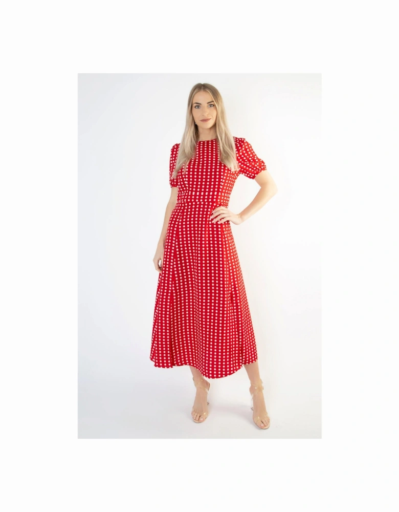 Short Sleeve Maxi Dress in Polka Dot