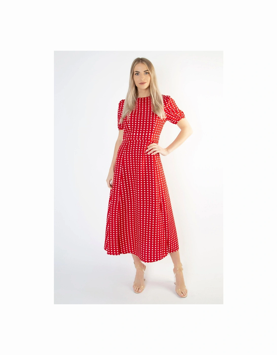 Short Sleeve Maxi Dress in Polka Dot, 2 of 1