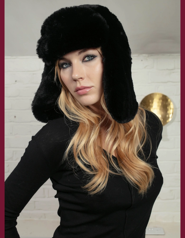 AW25 Billie Faux Fur Trapper - Black