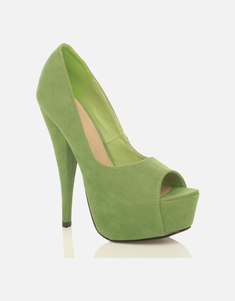 High  Heel Peep Toe  Court Shoes