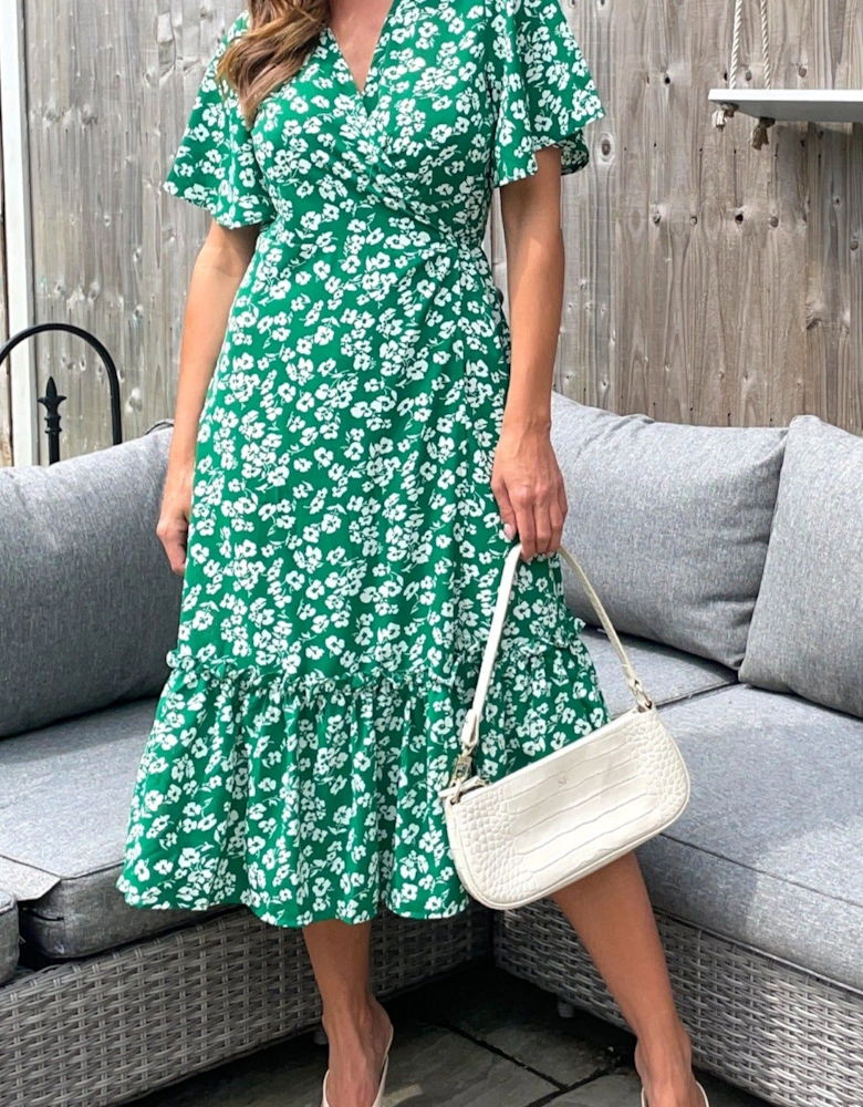 Floral Print Wrap Dress