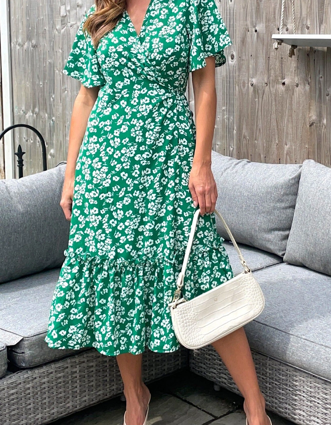 Floral Print Wrap Dress, 2 of 1
