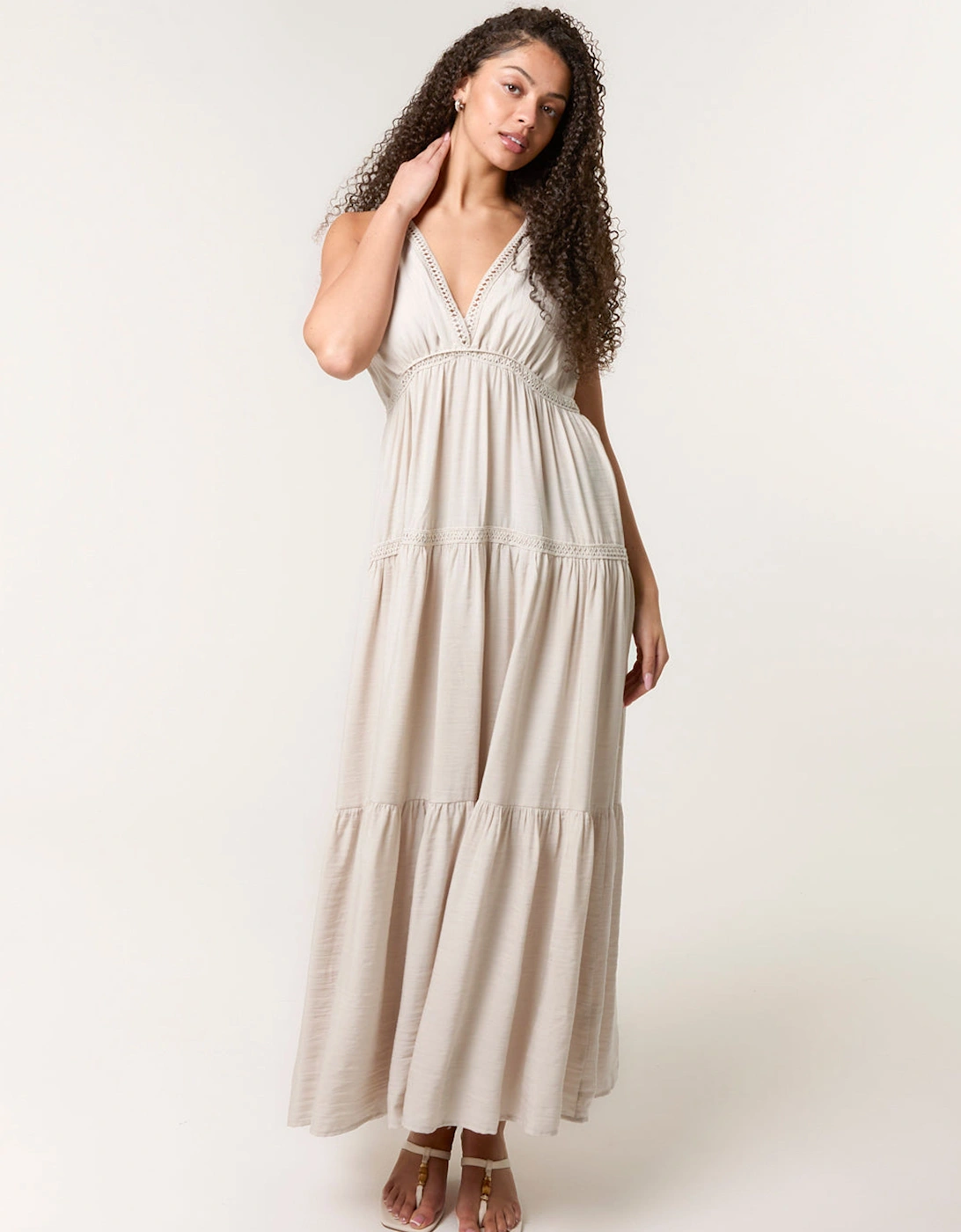 Stone Maxi V Neck Dress, 2 of 1