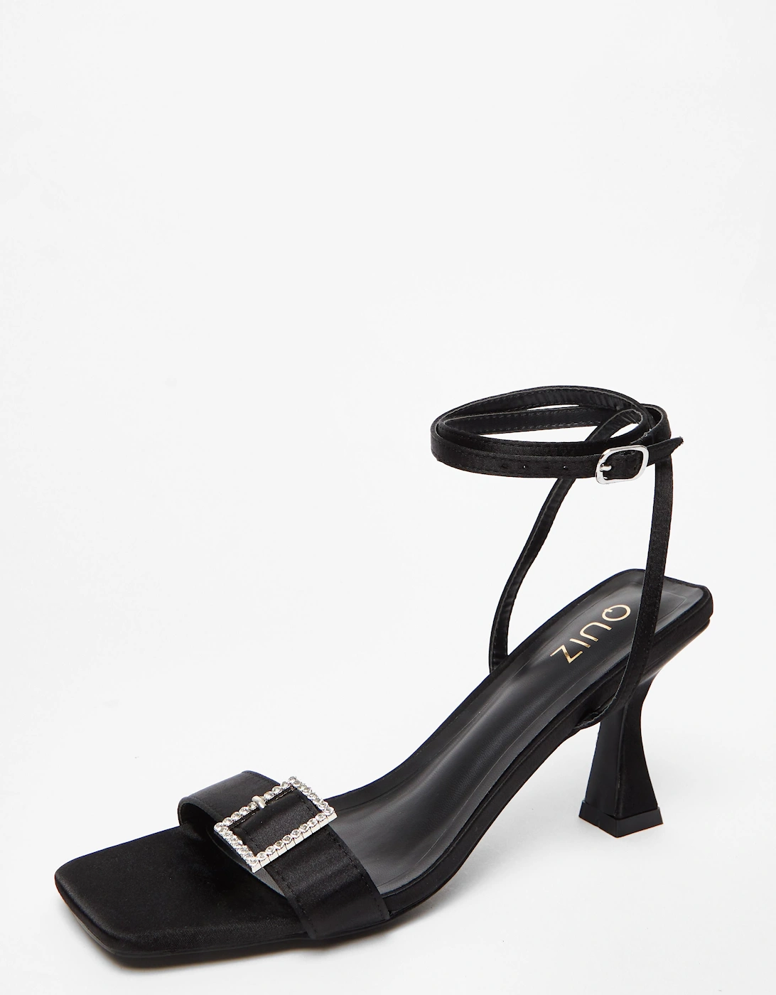 Black Satin Buckle Heels, 2 of 1