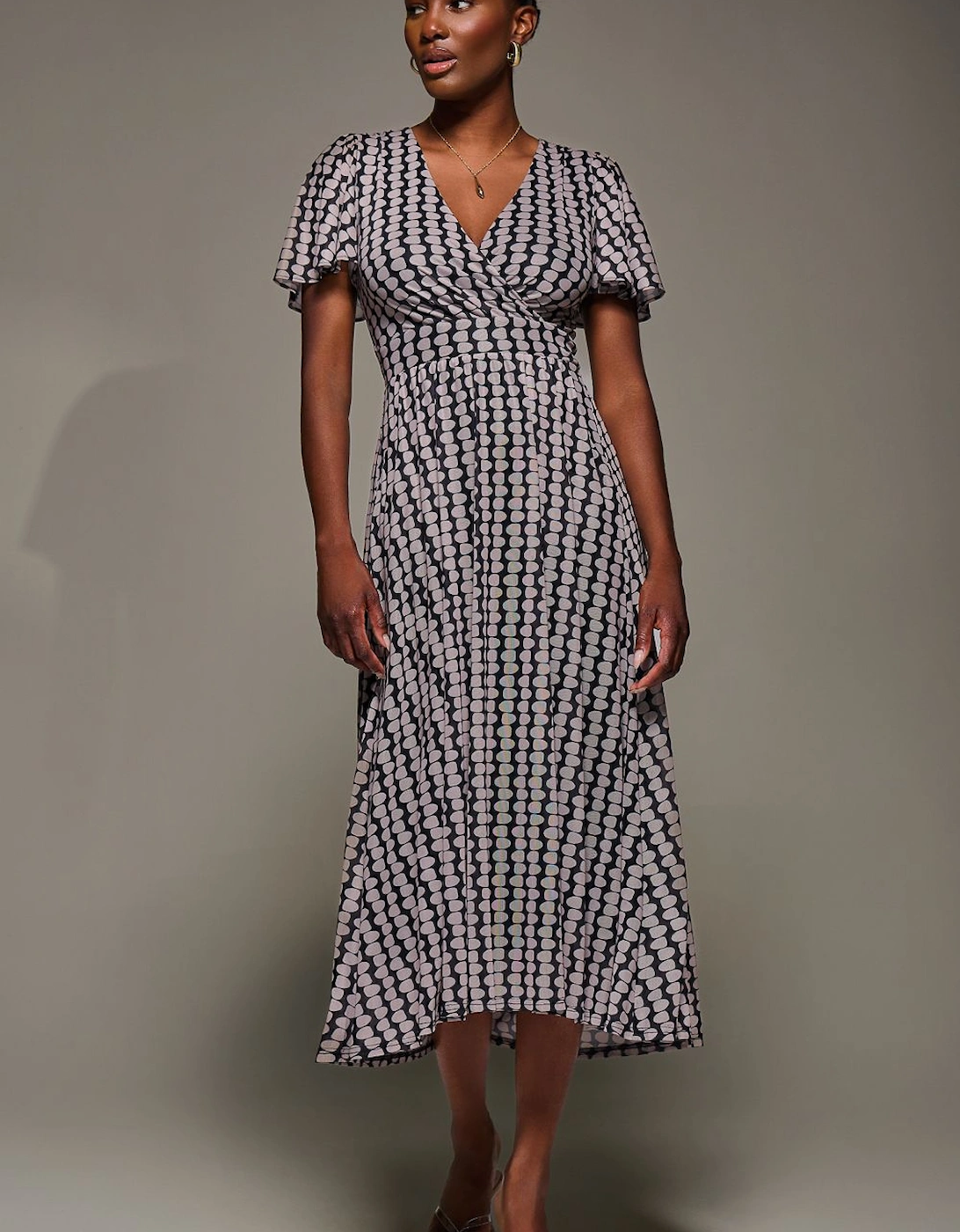 Mesh Short Sleeve Midaxi Dress, 2 of 1