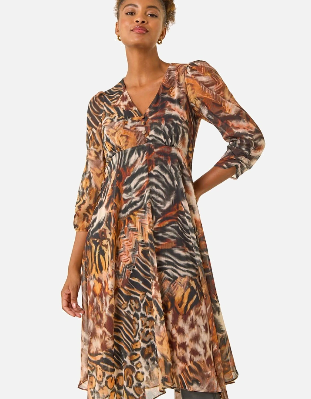 Animal Print Hanky Hem Dress, 2 of 1