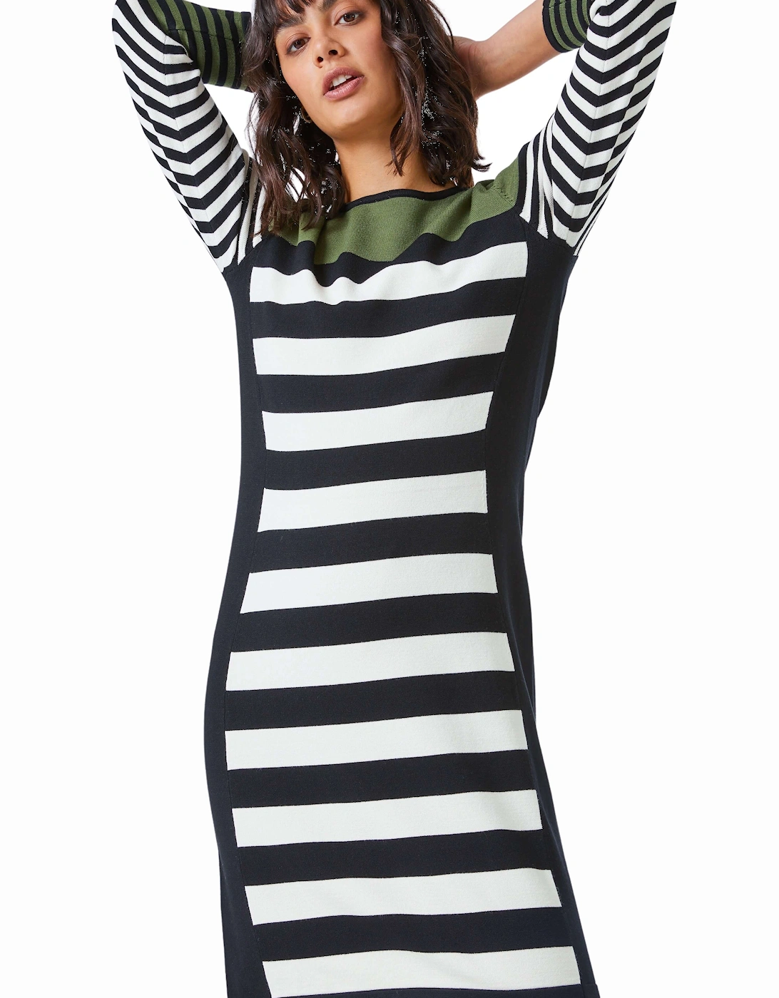 Colour Block Knitted Stripe Dress, 2 of 1