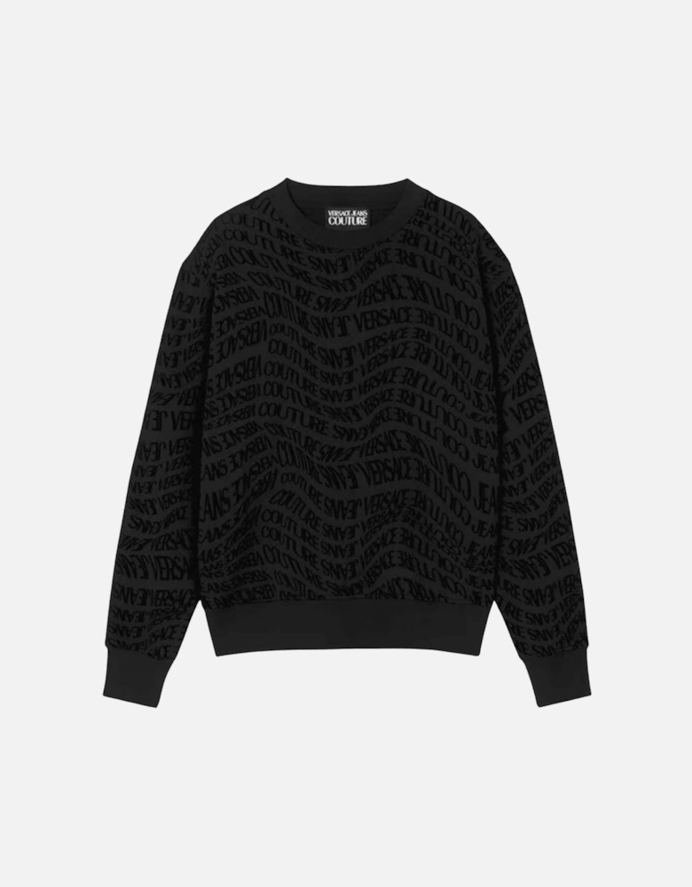 Regular Fit Liquify All Over Logo Black Tracksuit