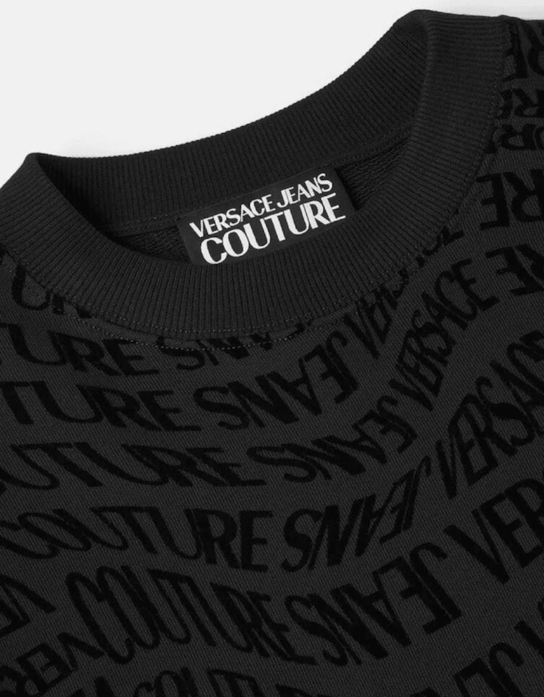 Regular Fit Liquify All Over Logo Black Tracksuit