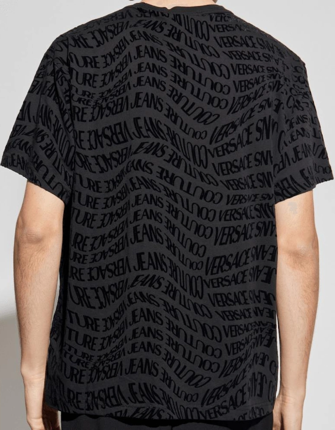 Regular Fit Liquify All Over Logo Black T-Shirt