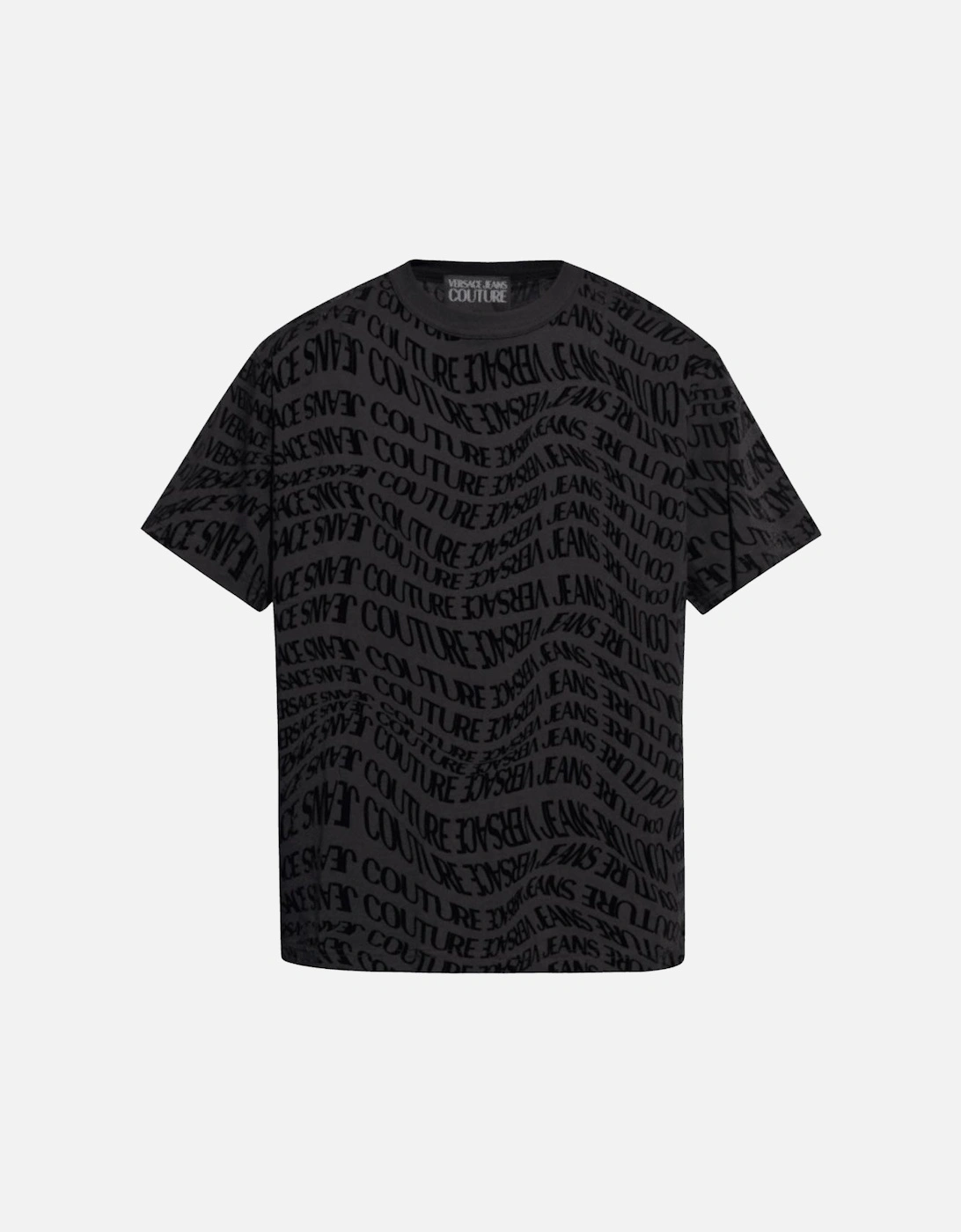 Regular Fit Liquify All Over Logo Black T-Shirt, 4 of 3