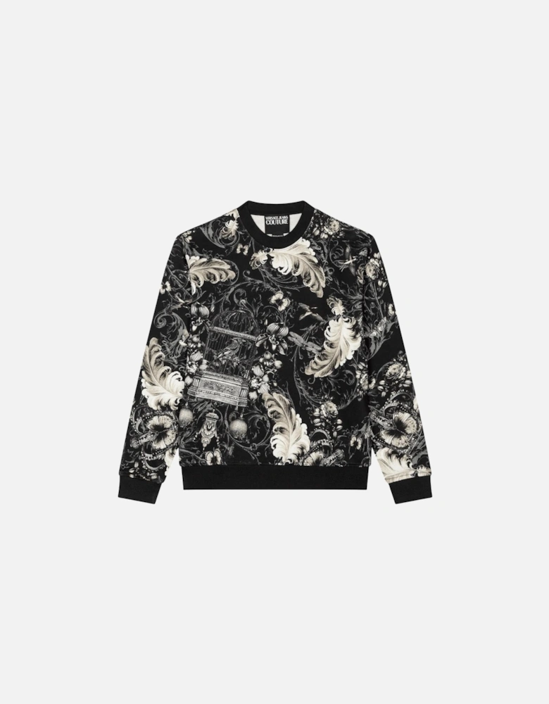All Over Logo Black Sweatshirt
