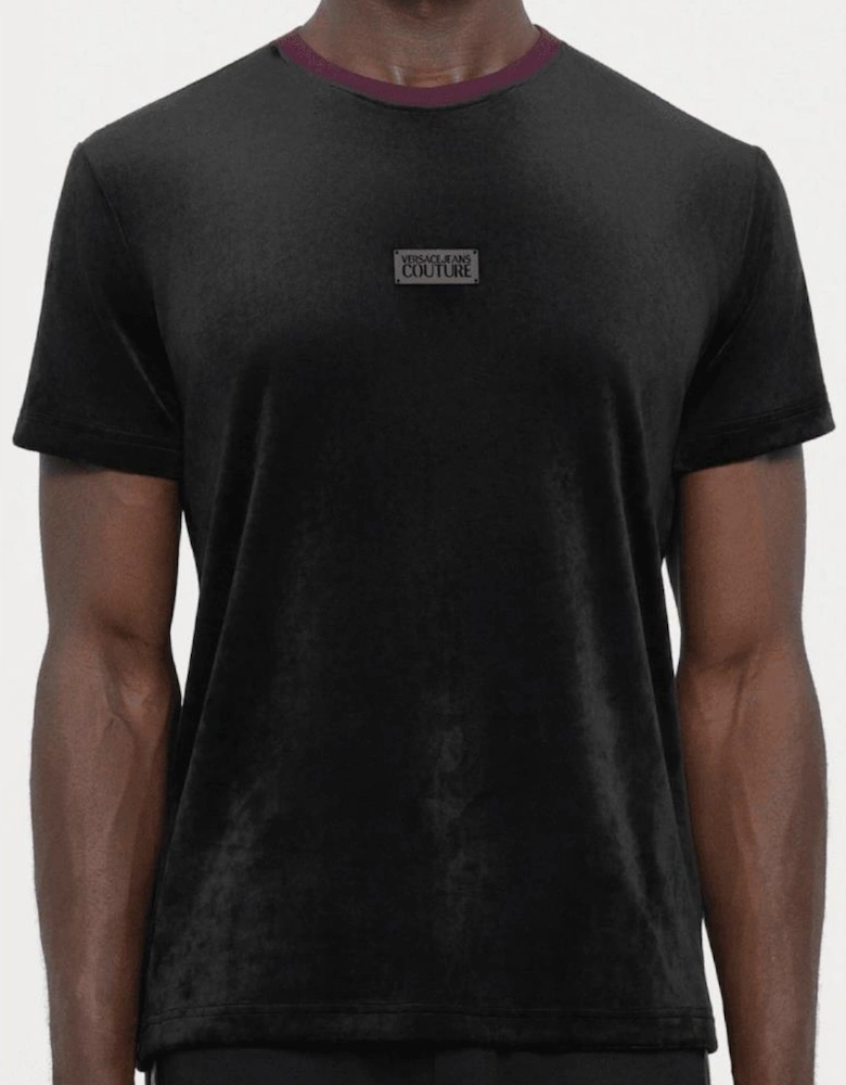 Slim Fit Velour Black T-Shirt