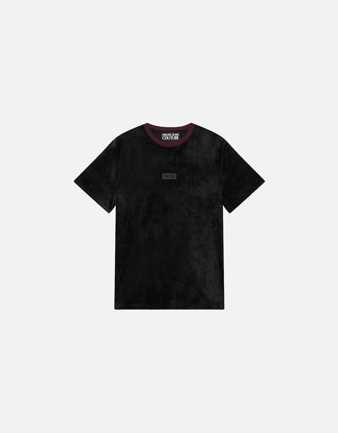 Slim Fit Velour Black T-Shirt, 4 of 3