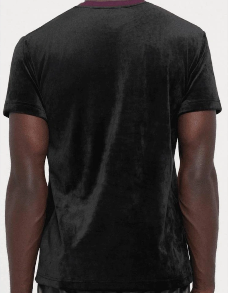 Slim Fit Velour Black T-Shirt