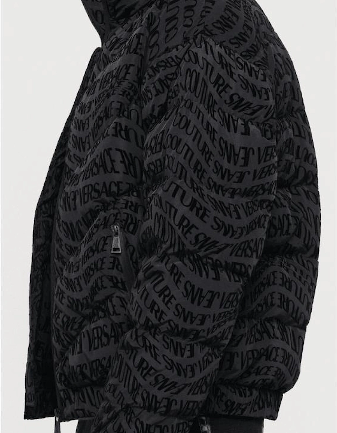 Liquify Monogram Logo Black Puffer Jacket