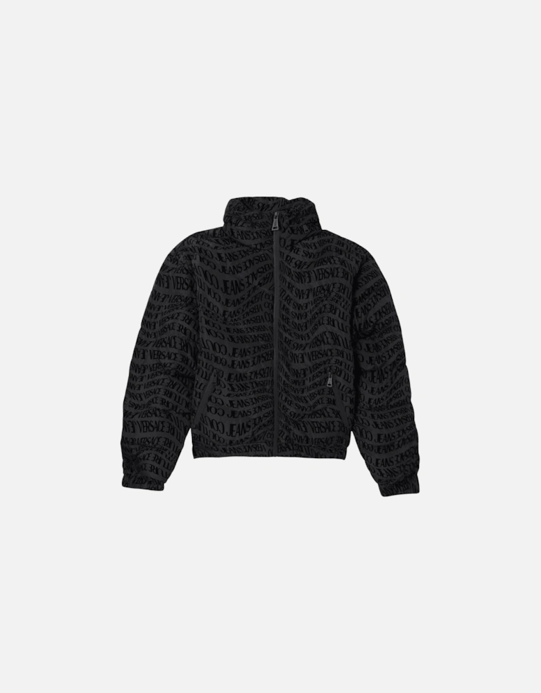 Liquify Monogram Logo Black Puffer Jacket