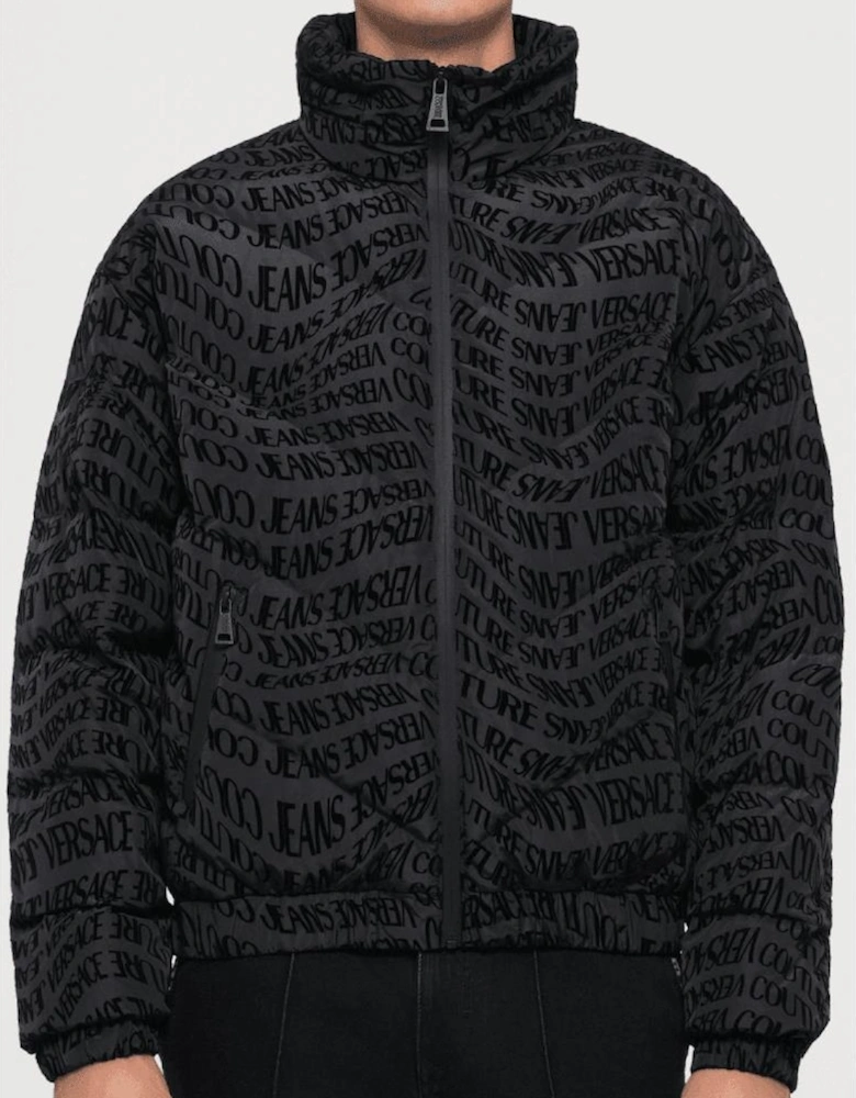 Liquify Monogram Logo Black Puffer Jacket