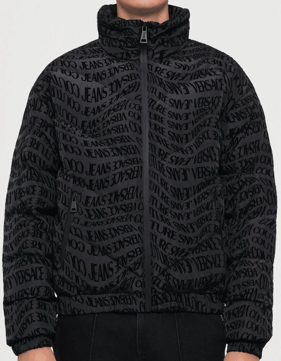 Liquify Monogram Logo Black Puffer Jacket