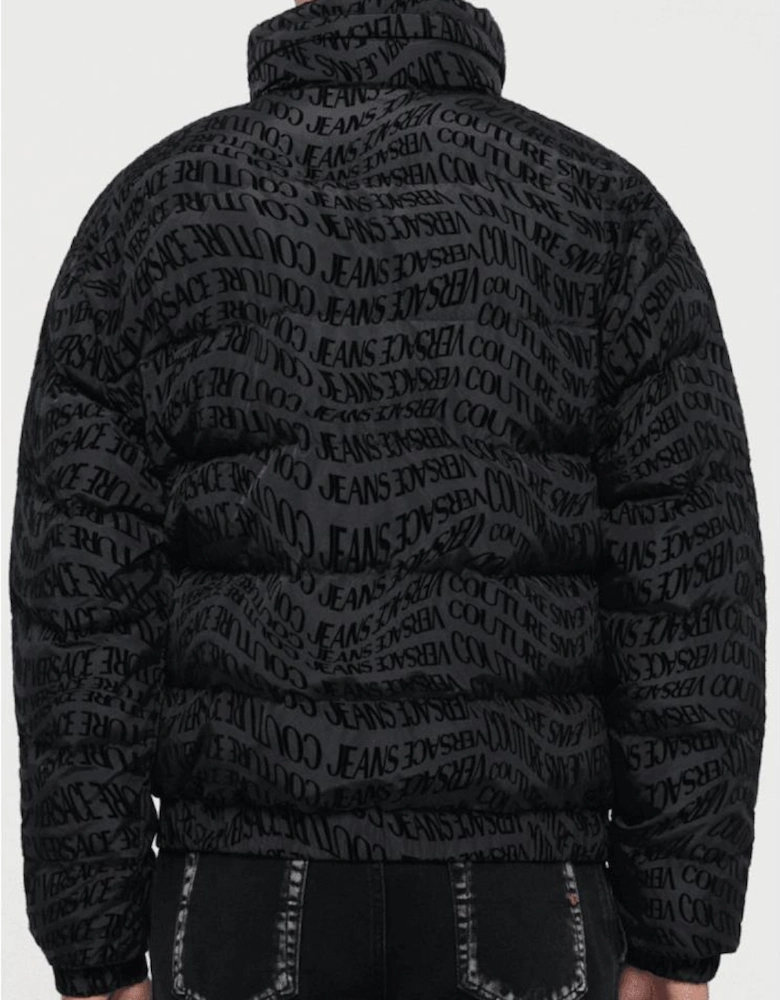Liquify Monogram Logo Black Puffer Jacket