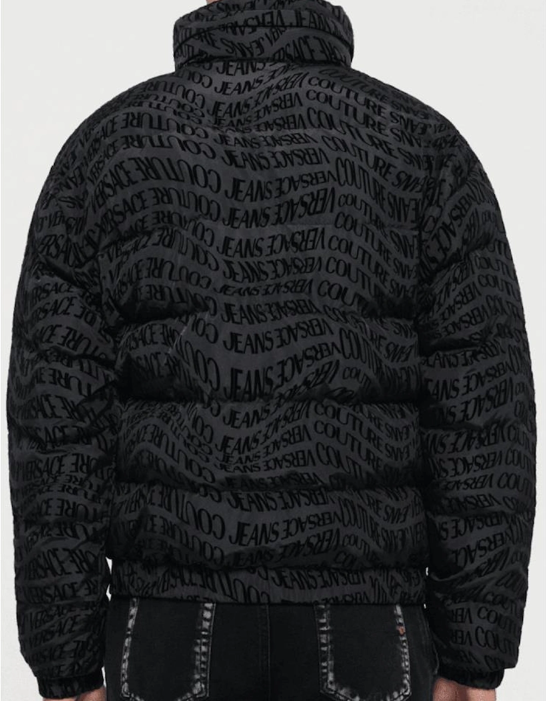 Liquify Monogram Logo Black Puffer Jacket