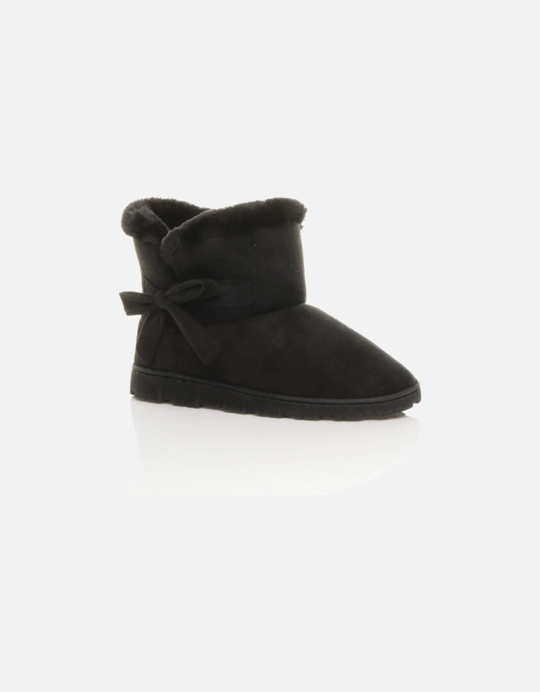 Flat  Heel Faux Fur Lined Ankle Boots Faux Suede Slippers