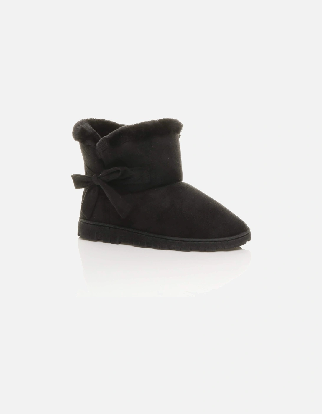 Flat  Heel Faux Fur Lined Ankle Boots Faux Suede Slippers, 2 of 1