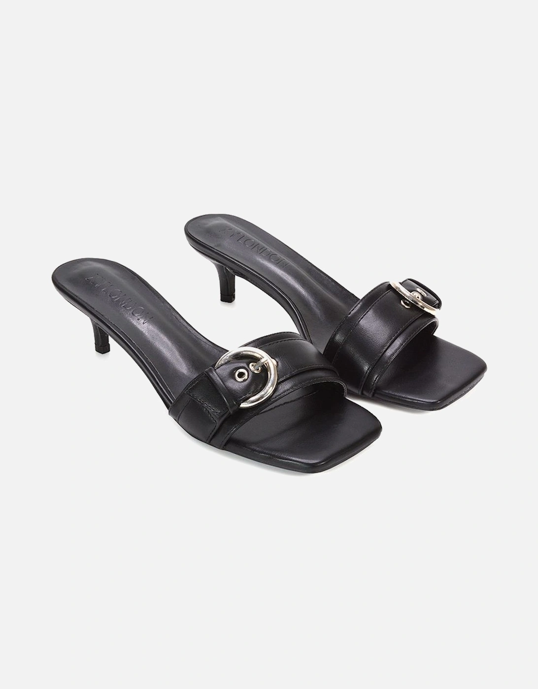 ‘Addison’ Kitten Heel Slip On Mule Sandals With Buckle Detail, 2 of 1