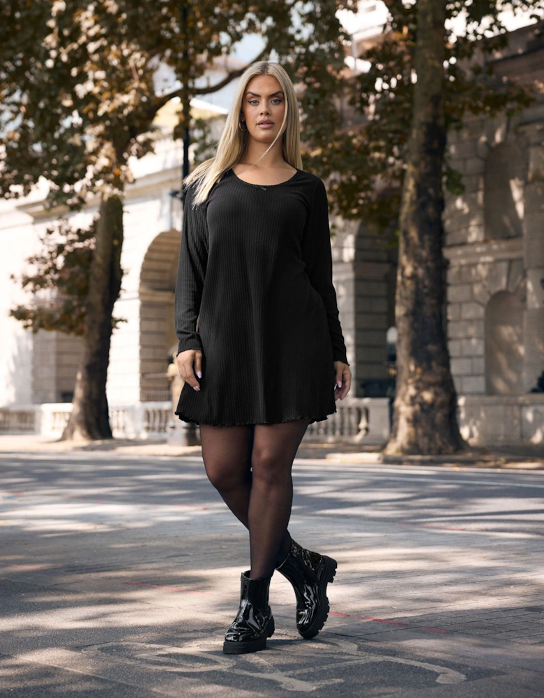 Ribbed Tunic Mini Dress