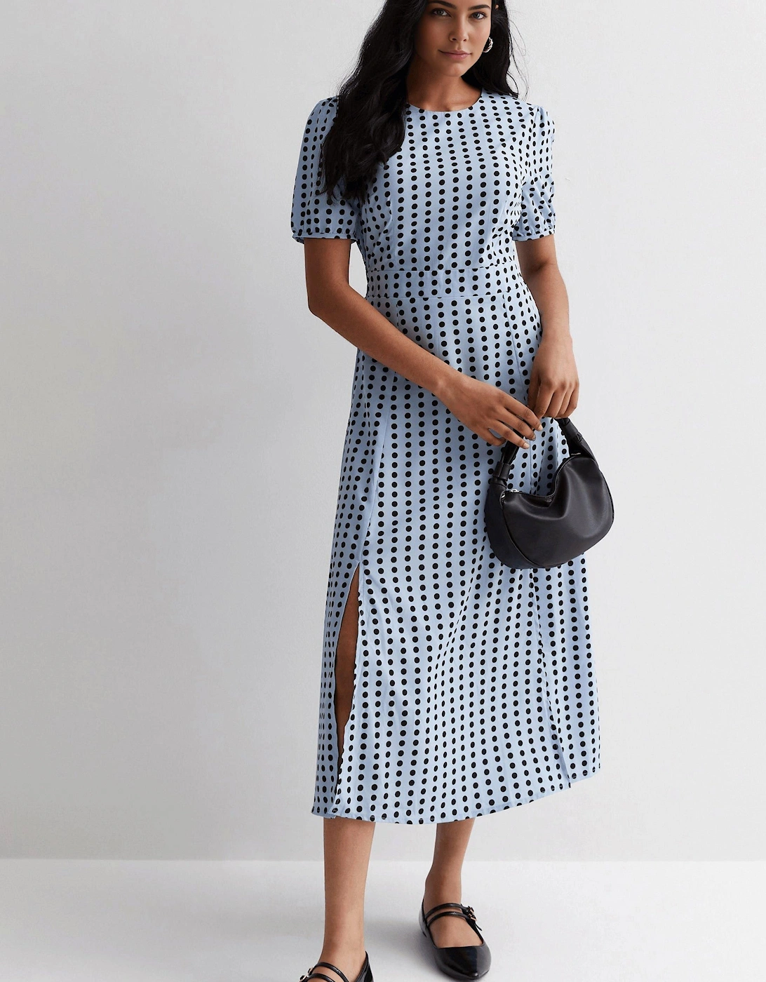 Short Sleeve Maxi Dress in Polka Dots, 2 of 1