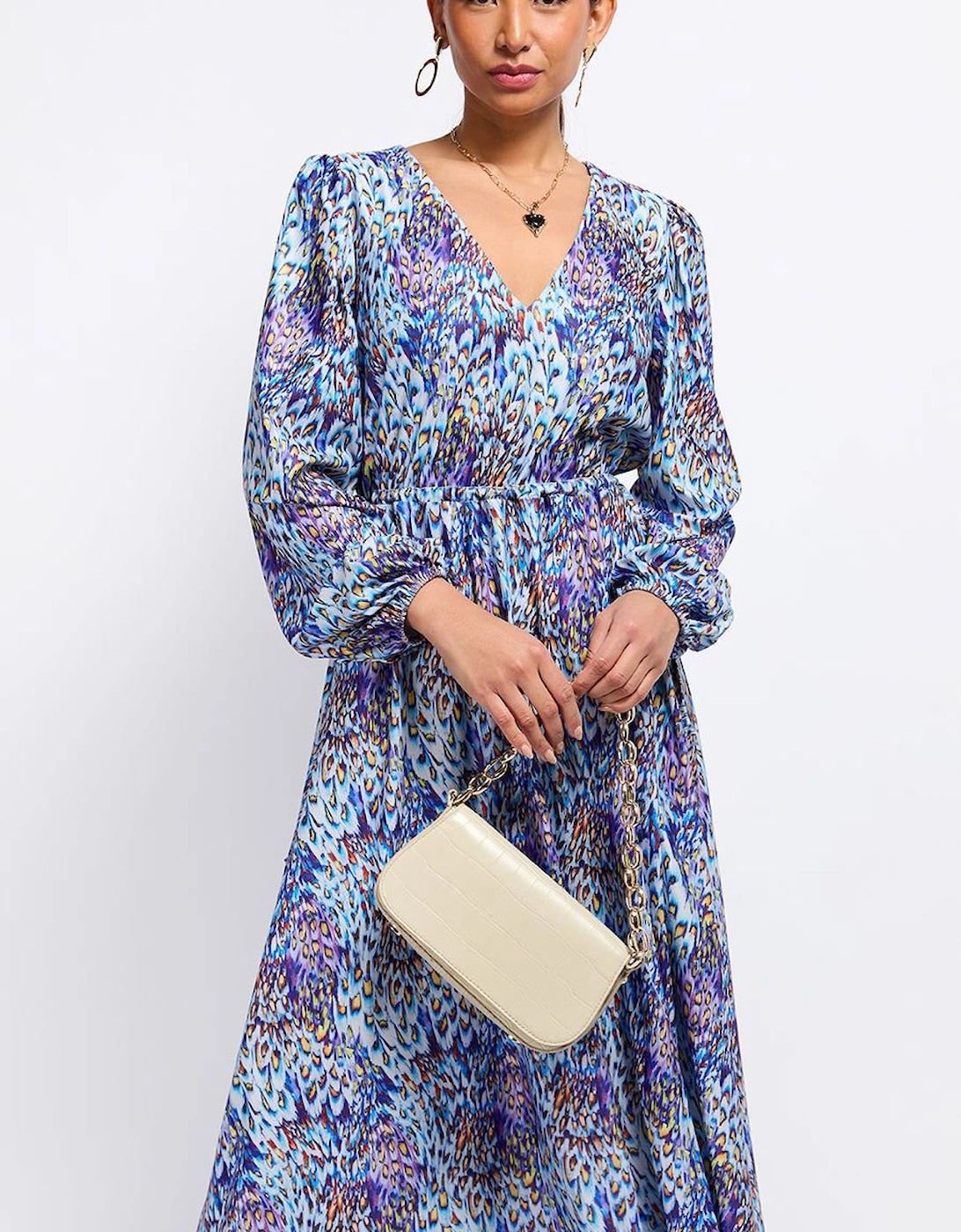 Peacock Print Midaxi Dress, 2 of 1