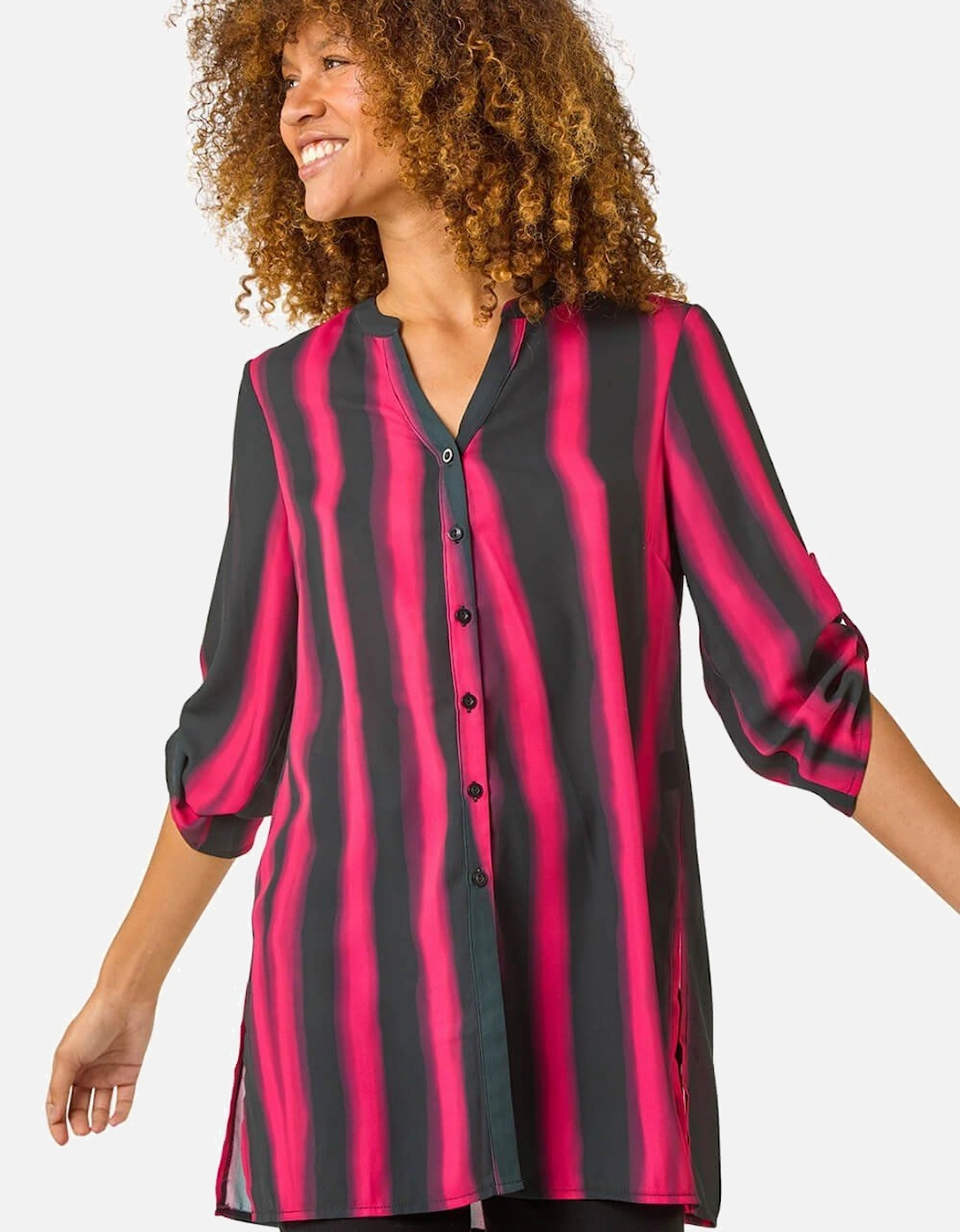 Linear Print Longline Blouse, 2 of 1