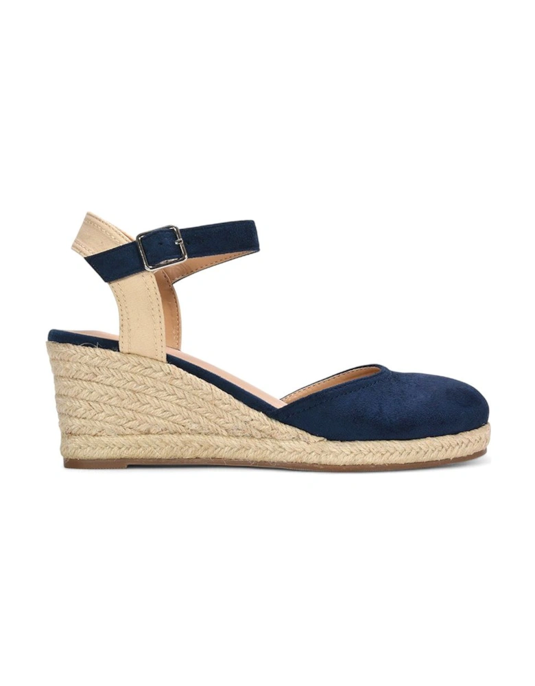 'Joey' Closed Toe Ankle Strap Espadrille Wedge Platform Shoes