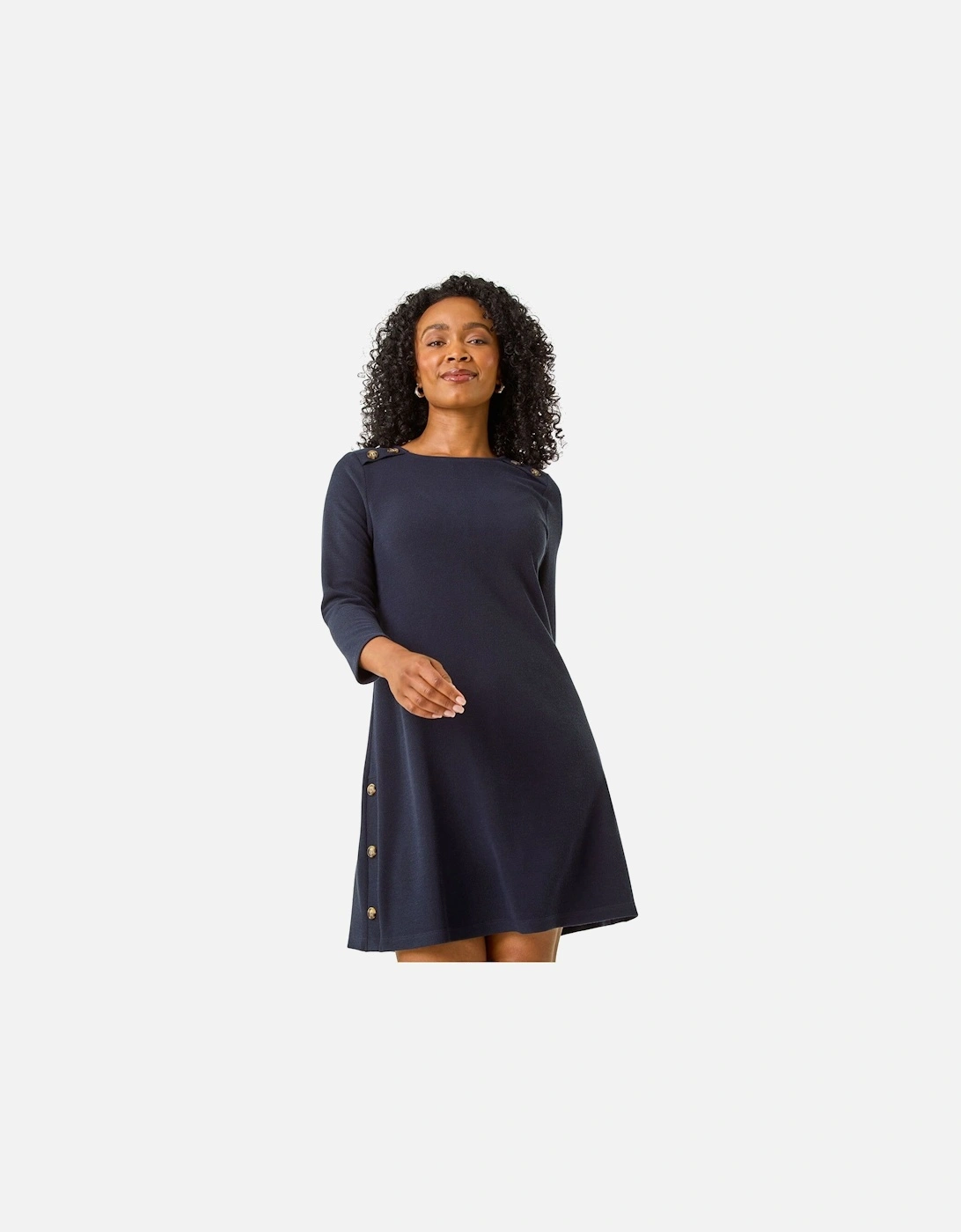 Petite Buttoned Stretch Dress, 2 of 1