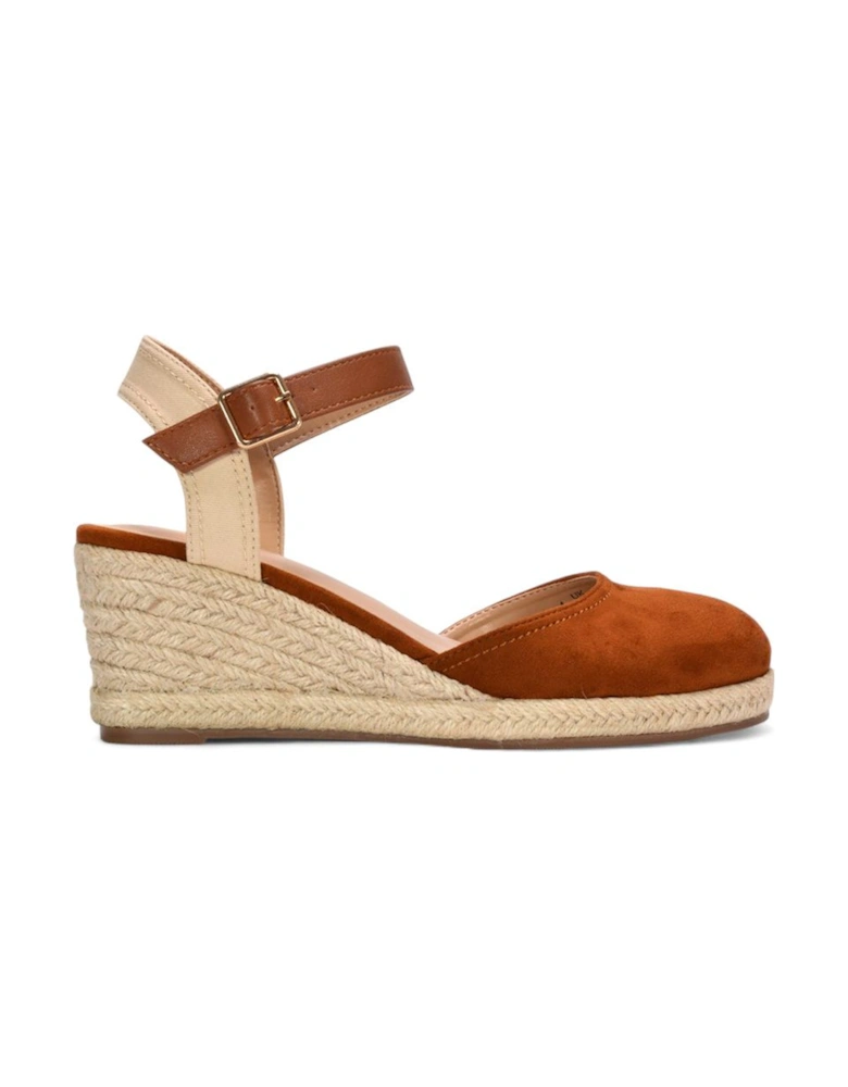'Joey' Closed Toe Ankle Strap Espadrille Wedge Platform Shoes