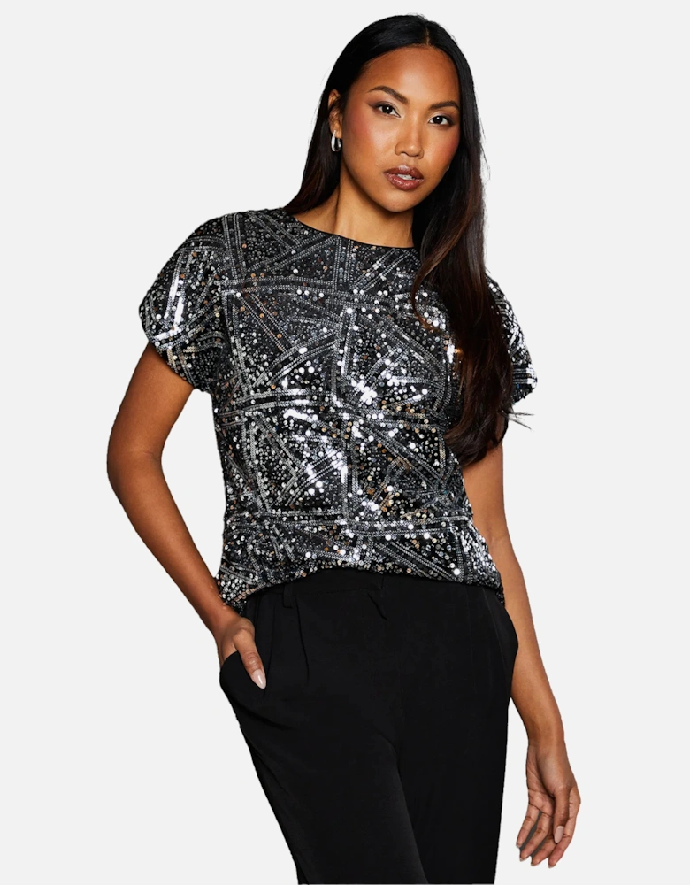 Womens/Ladies Sequin Top