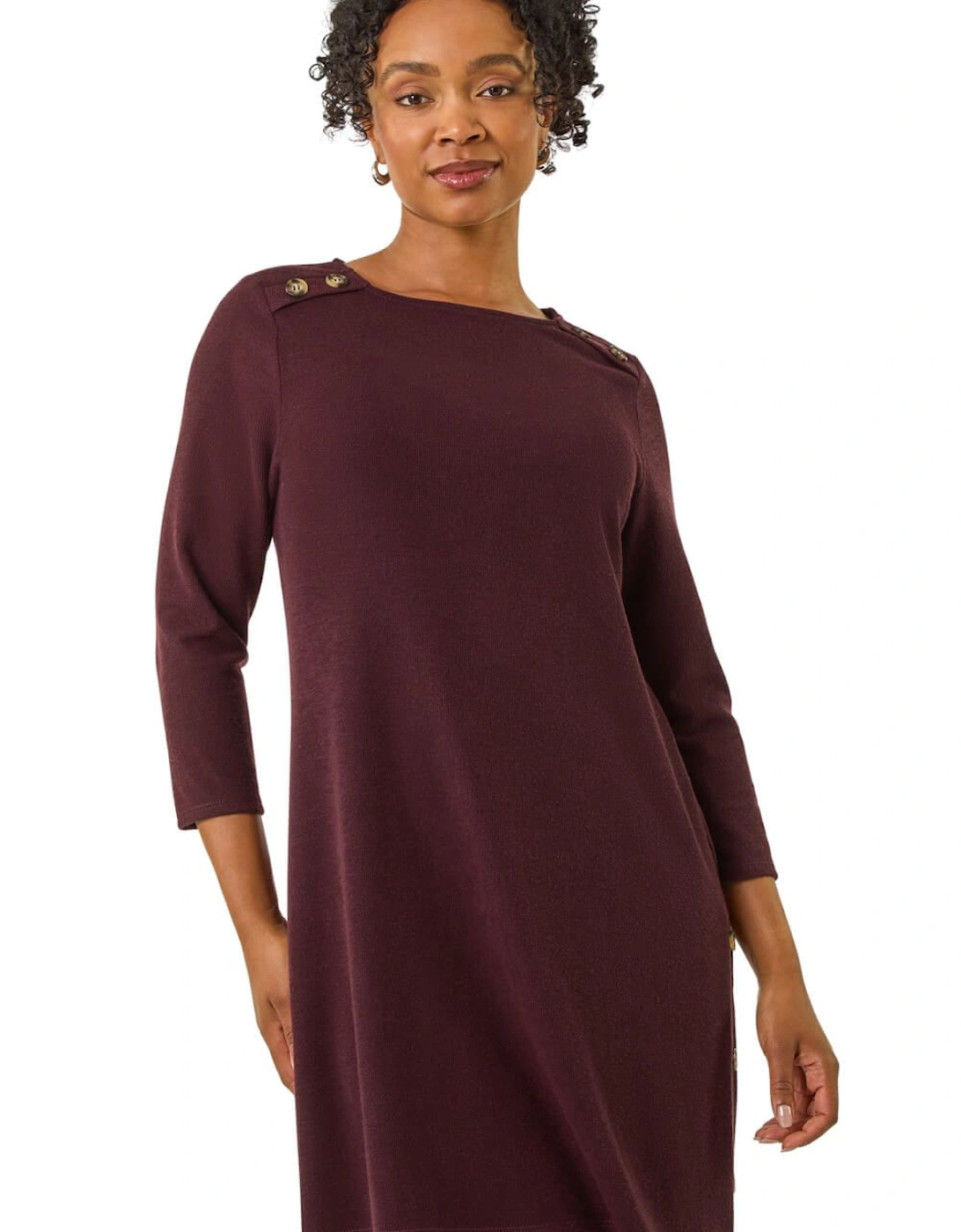 Petite Buttoned Stretch Dress, 2 of 1