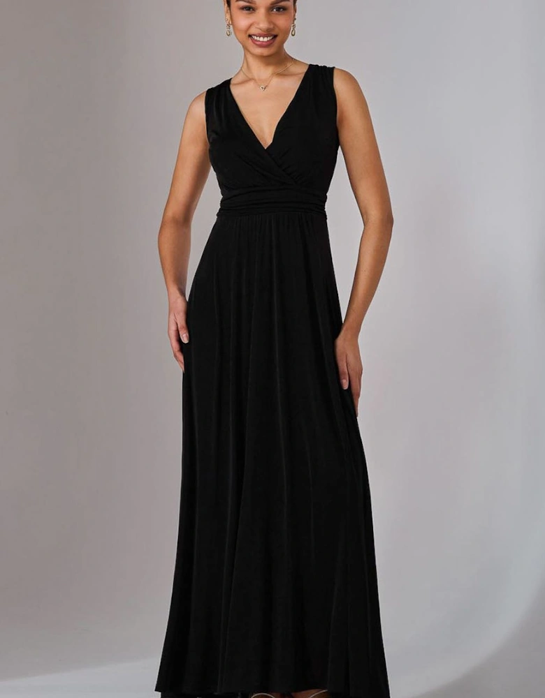 Ella Wrap Bodice Jersey Maxi Dress