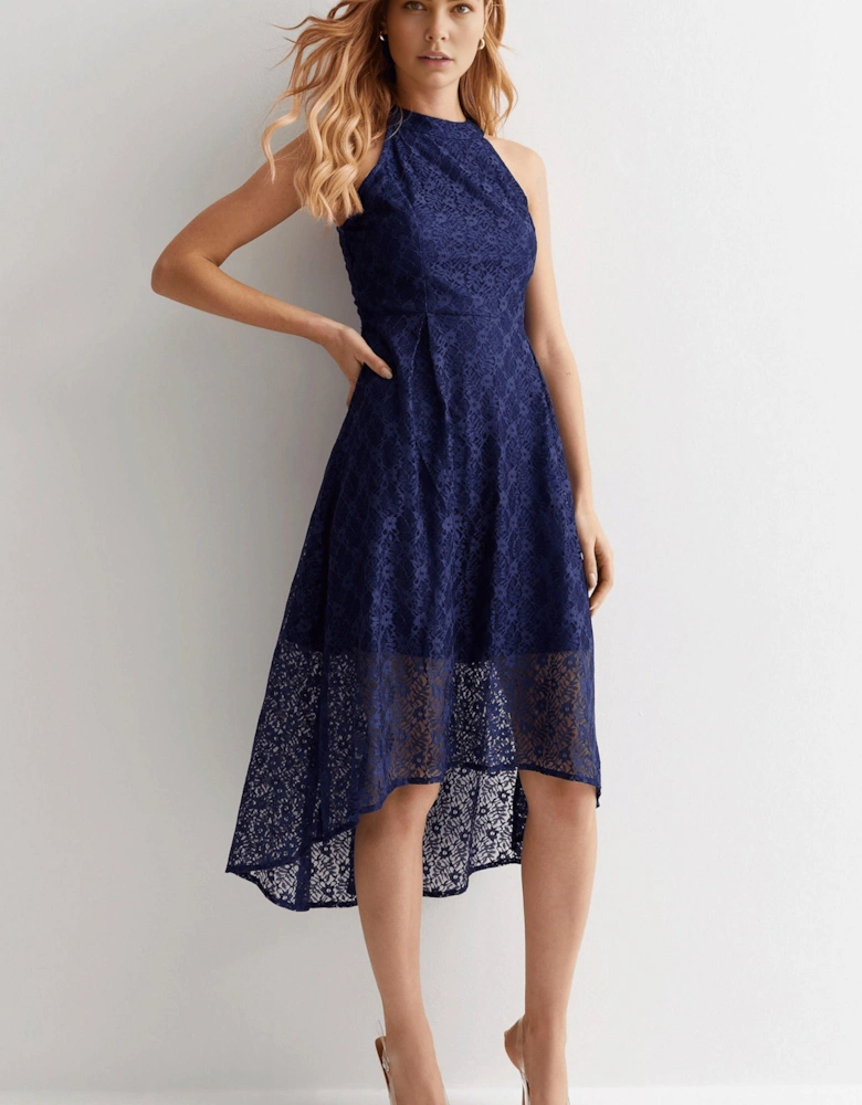 Floral Lace High Low Hem Dress