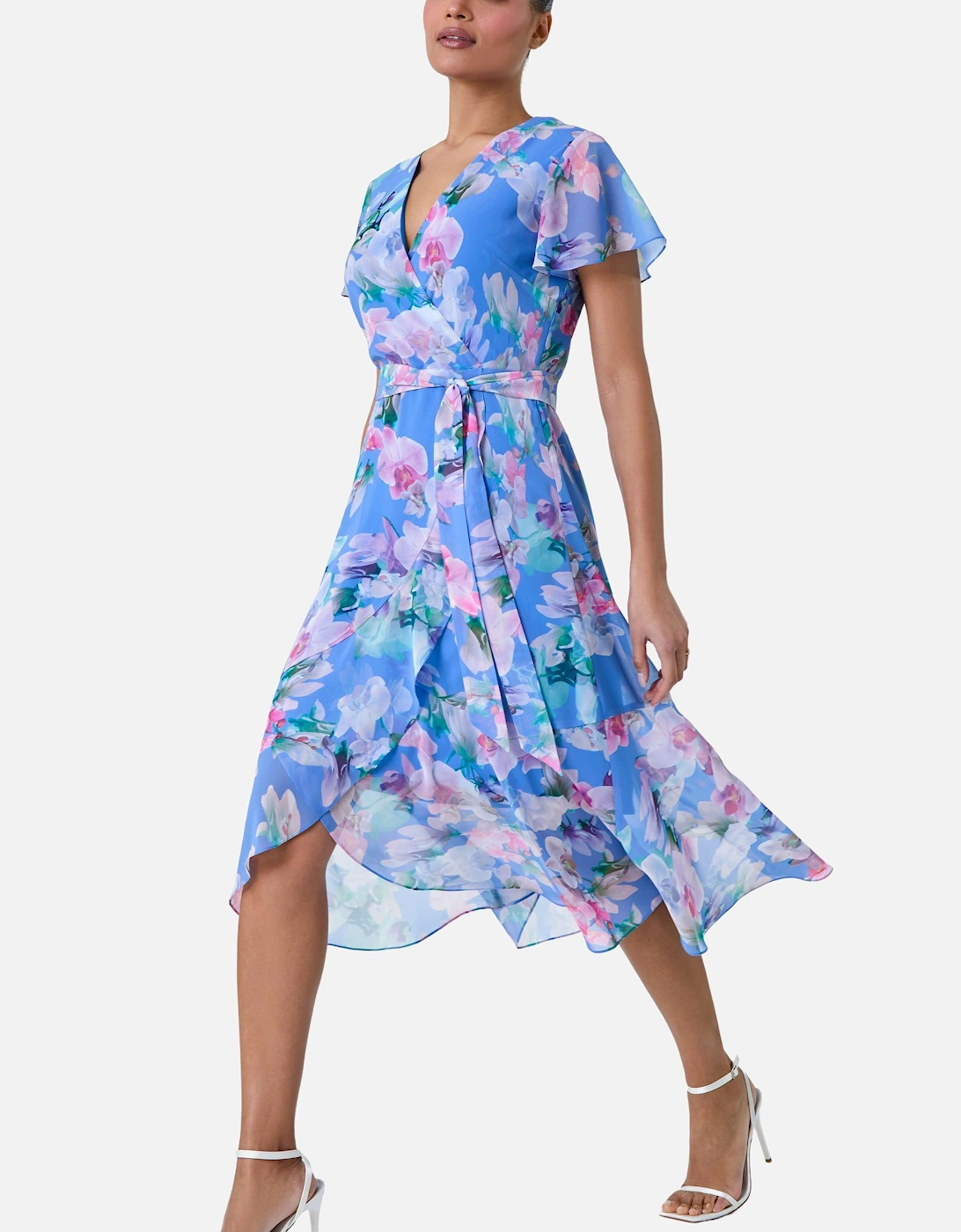 Floral Frill Detail Wrap Dress, 2 of 1